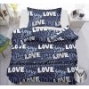 Povlečení Textilomanie bavlna povlečení True Love modré 70x90 140x200