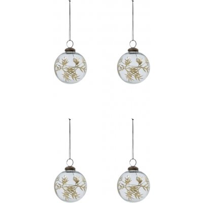 House Doctor Skleněná vánoční ozdoba Leaf Clear Gold set 4 ks, čirá barva, sklo – Hledejceny.cz
