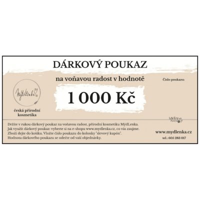 MýdLenka Dárkový poukaz 1000 Kč – Zboží Mobilmania