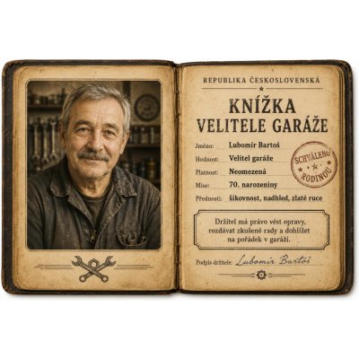 Bezvadary.cz | Retro knížka velitele garáže s vlastní fotografiíA3 42x30cm rp11 – Hledejceny.cz