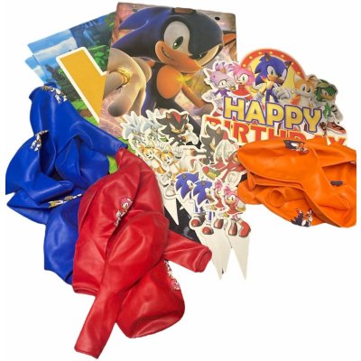 Dětská party dekorace Ježek Sonic - 32ks – Zboží Mobilmania