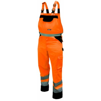 DEDRA Reflexní kalhoty s laclem oranžové BH81SO2