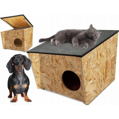 Florazoo Budka pro kočky béžová obdélníková 54 x 43 x 41 cm – HobbyKompas.cz