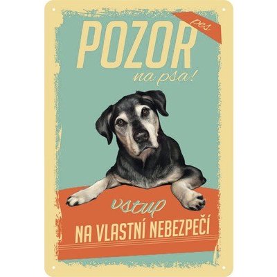 Plechová cedule Pozor na psa 20x30cm – Zbozi.Blesk.cz