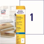 Avery Zweckform Adresní etikety QuickPEEL 25 listů A4 transparentní 210 x 297 mm pro inkoust J8567-25 – Zboží Mobilmania