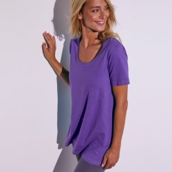 Blancheporte Jednobarevné tričko s kulatým výstřihem eco-friendly fialová
