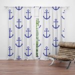 Sablio Závěs Modré kotvy: 2ks 140x250cm – Zboží Mobilmania