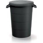 Prosperplast Plastová nádoba s úchyty SMOOTH recyklovaně černá 80l – Sleviste.cz