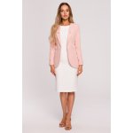 Moe Tailcoat sako dámské bez zapínání s ozdobnými knoflíky M665 Pudrová – Zboží Dáma