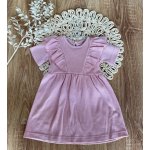 Bavlněné šaty s řasením kr. rukáv Puntík Mamatti švestkové – Zboží Dáma