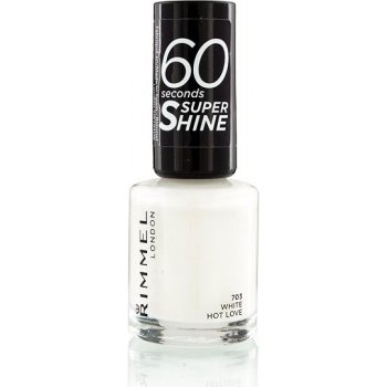 Rimmel London 60 Seconds Super Shine Nail Polish 703 White Hot Love 8 ml