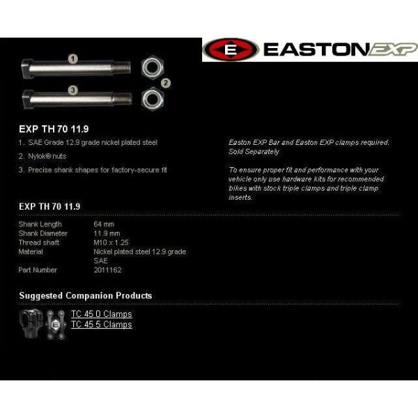 Moto řídítko Montážní sada řidítek EASTON EXP EXP TH 70 11.9