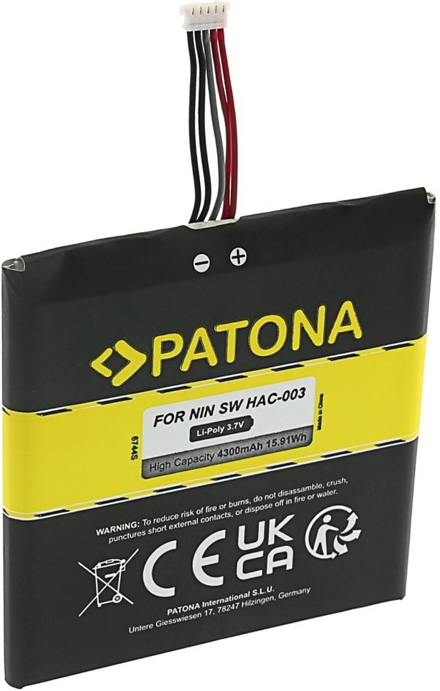 PATONA baterie Nintendo Switch, 4300mAh, Li-Pol, 3,7V