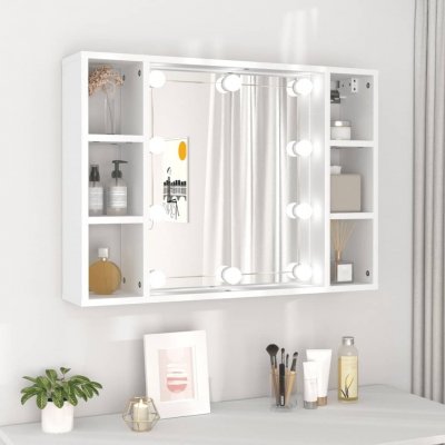 Prolenta Maison Exclusive Zrcadlová skříňka s LED bílá 76 x 15 x 55 cm – Zboží Mobilmania