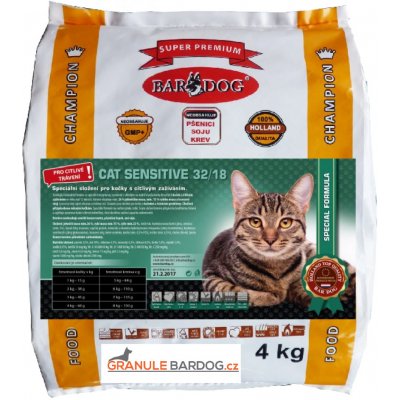 Bardog Cat Sensitive 32/18 4 kg – Zboží Mobilmania