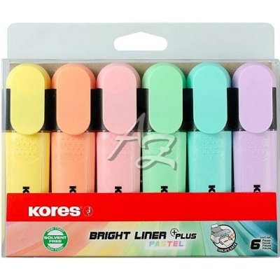 Kores Bright Liner Plus Pastel 6 ks 36616 – Zboží Živě
