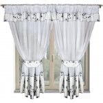 BytoTex Hotová kusová záclona Milena šedá s květinami 400x160 cm – Sleviste.cz