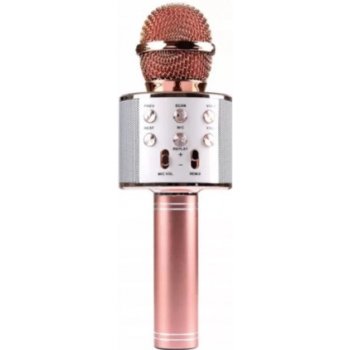 Bezdrátový karaoke mikrofon s reproduktorem růžová