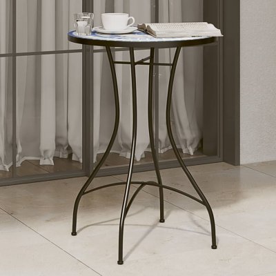OMAXI 473843 Mozaikový bistro stolek modrý a bílý Ø 50 x 70 cm keramika – Hledejceny.cz