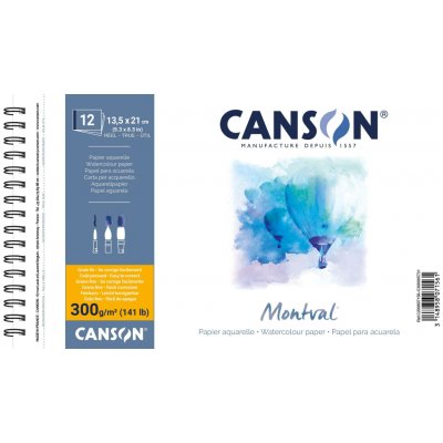 Canson Montval Skicák v kroužkové vazbě 13,5 x 21 cm CP 300 g 12 listů – Zboží Dáma