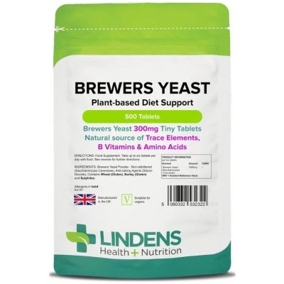 LINDENS Health + Nutrition Pivovarské kvasnice 300 mg, 500 tablet – Hledejceny.cz