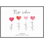 Jen tak z lásky Plakát Naše rodina se srdíčky Rozměr plakátu: 50 x 70 cm – Sleviste.cz