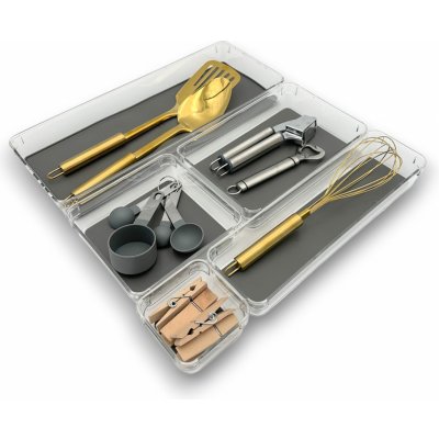 Orion Sada organizérů do šuplíku kuchyně i koupelny, kanceláře GREY – Zboží Mobilmania