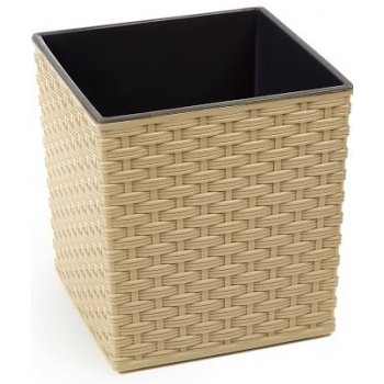 Lamela Designový květináč JUKA RATTAN 19 x 19 cm hnědý