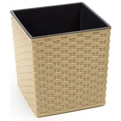 Lamela Designový květináč JUKA RATTAN 25 x 25 cm capuccino