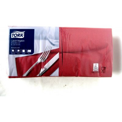 TORK papírové ubrousky 2V bordó 200ks 33x33cm – Hledejceny.cz