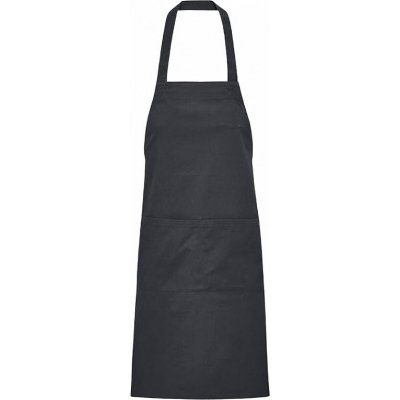 Sol's Dlouhá zástěra z organické bavlny Gamma s laclem s velkou přední kapsou šedá tmavá 90x75cm L03569 – Zboží Dáma