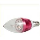 LEDtechnics Dekorační LED žárovka E14 60 SMD Teplá bílá svíčka průhledný kryt alu 4W 340 lm