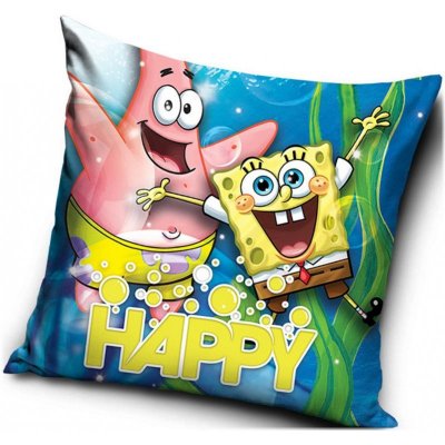 Carbotex Polštář Spongebob a Patrik HAPPY 40x40 – Zboží Mobilmania