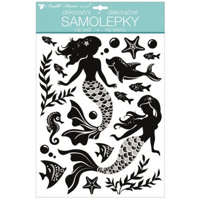 Anděl Samolepka na zeď s glitry - Mořské panny - 28 x 42 cm - 15111 – Sleviste.cz