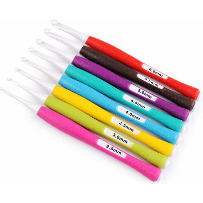 Sada háčků na háčkování se silikonovou rukojetí Varianta: mix, Balení: 1 sada – Hledejceny.cz