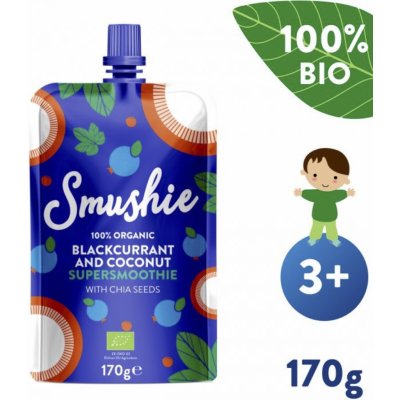 Salvest Smushie BIO Ovocné smoothie s černým rybízem kokosovým mlékem a chia semínky 170 g – Zboží Dáma