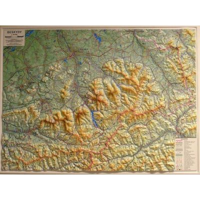 Beskydy - reliéfní - 1:66 666 - nástěnná mapa – Sleviste.cz