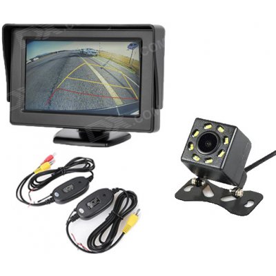 KAMERAK.cz Parkovací set LCD 4,3" + kamera 8 IR LED + wifi video transmitter 2,4 GHz | Zboží Auto