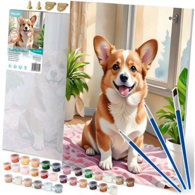 Massido Massido Malba podle čísel Corgi pes 40 x 50 cm – Zboží Mobilmania