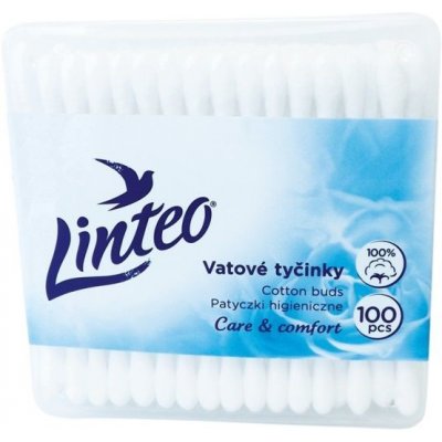 LINTEO Vatové tyčinky 100 ks v boxu – Hledejceny.cz