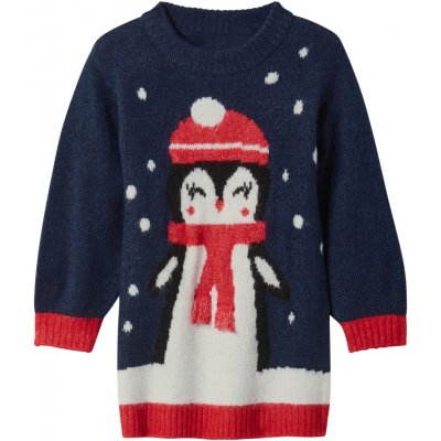 lupilu dívčí vánoční pletené šaty navy modrá – Zbozi.Blesk.cz