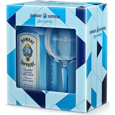 Bombay Sapphire 40% 0,7 l (Dárkový box 1 sklenice) – Zbozi.Blesk.cz