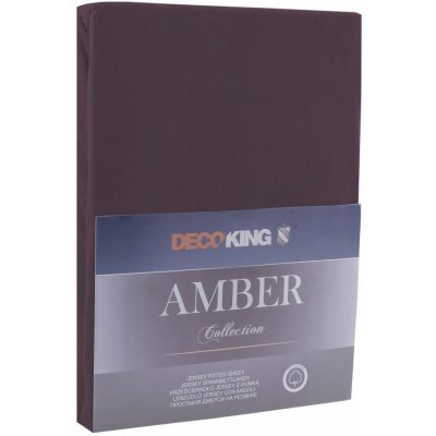 DecoKing bavlna jersey prostěradlo s gumou Amber čokoládové 200-220x200x30 – Zboží Mobilmania