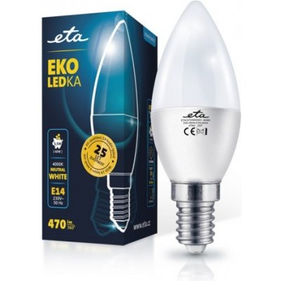 Eta EKO LEDka svíčka 5,5W, E14, neutrální bílá ETAC37W55NW01