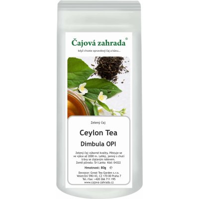 Čajová zahrada Ceylon Dimbula OPA Green zelený čaj 80 g
