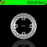 NG brzdový kotouč zadní HONDA SILVER WING 125/150 07-11, XR 250R 90-04, XR400R 95-05, XR 600R 91-99 (220X105X4,5) (4X10,5mm) – Zboží Mobilmania