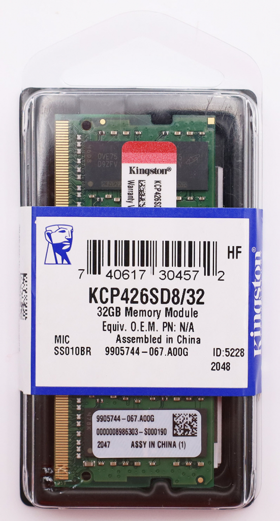 Kingston SODIMM 32GB 2666MHz KCP426SD8/32