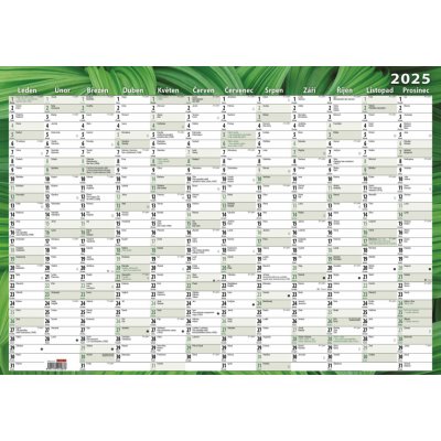 Nástěnný roční 600 x 420 mm Listy 2027 – Zboží Mobilmania