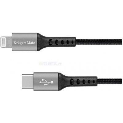 Krüger & Matz KM1267 USB-C/Lightning C94 MFi, 1m, černý – Zbozi.Blesk.cz