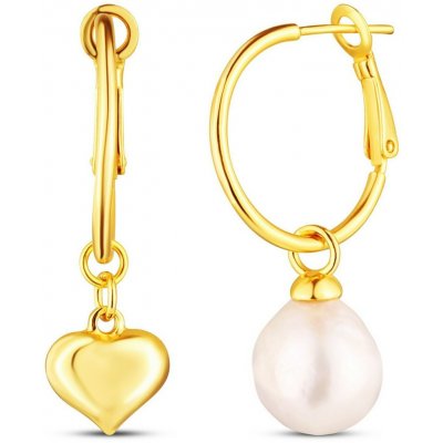 JwL Luxury Pearls Romantické asymetrické náušnice se srdcem a sladkovodní perlou 2v1 JL0854 – Hledejceny.cz